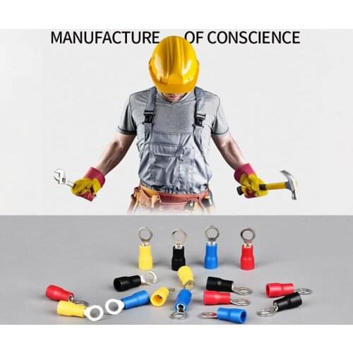 Pack Of 100 RV1.25/2/5.5 Crimping Connector Ring Insulated Wire Electrical Terminal Cable Round Cold Crimping Crimping O-Shaped