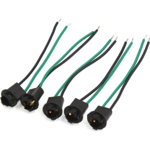 X Autohaux Car Truck T10 W5w 194 Led Light Bulb Socket Holder Wire Connector 5 Pcs