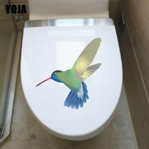 YOJA 23.5X15CM Long-billed Flying Birds Home Decor Toilet Sticker Wall Decal Modern Cartoon T3-1171