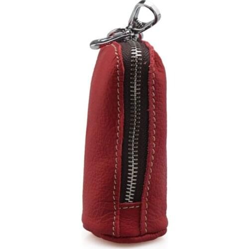 20PCS / LOT Zipper Car Key Wallets Genuine Leather Pouch Keychain Cover Unisex Key Case Bag Holder Key Organizer Housekeeper