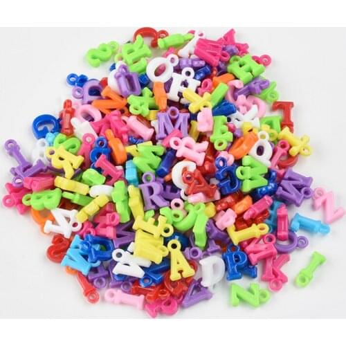 200PCS Mixed Color Acrylic Beads Random Alphabet Letter Beads For Bracelet Pendants Handcraft Children Jewelry Making