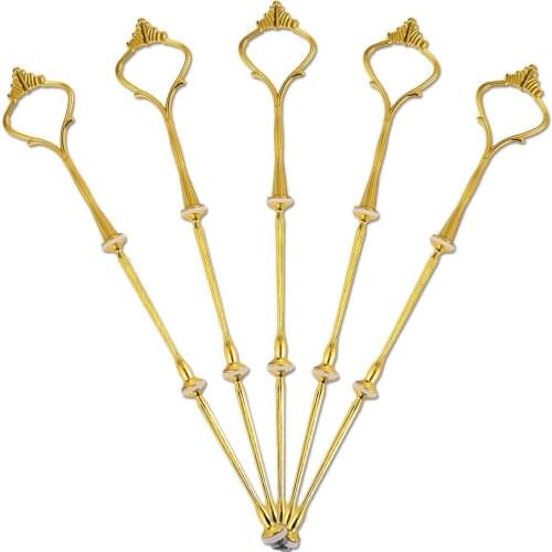 5x 3 etage Poignee Support d'assiette Presentoire Gateau dore
