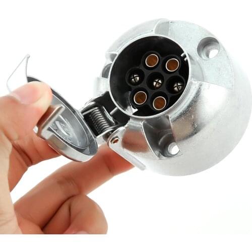 7-Pin Connector Trailer Socket Heavy-Duty Round Wiring Socket 12V Towbar Towing Caravan Truck Socket Car Accessories