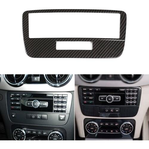 Carbon Texture Car Styling Interior Mouldings Center Control Voice Mode Frame Cover Trim For Mercedes Benz GLK X204 2013 2014