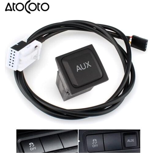 Car Aux Cable Adapter with Switch for Volkswagen RCD510 RCD310 VW GOLF MK6 JETTA Bora Tiguan 5KD035724