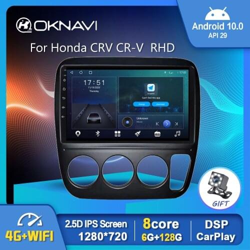 6G 128G Android 10.0 Car Radio Player GPS Stereo DSP Wireless Carplay OBD For Honda CRV CR-V Right Hand Drive 1998 No 2 din DVD