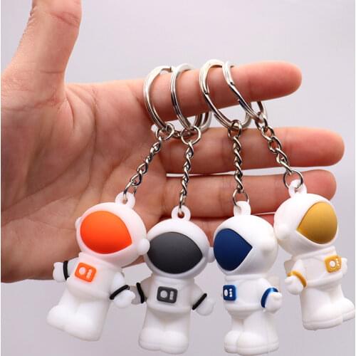 Mysterious Spacemen Keychain Astronaut Key Chains Silicone Pendant Keyring Car Bag Key Trinket Women Men Kids Birthday Present