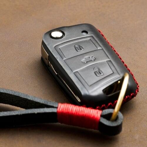 1 Pcs Genuine Leather Flip Folding Car Key Case key Cover For Skoda Octavia combi Key Holder Bag Shell Pendant Skoda Octavia