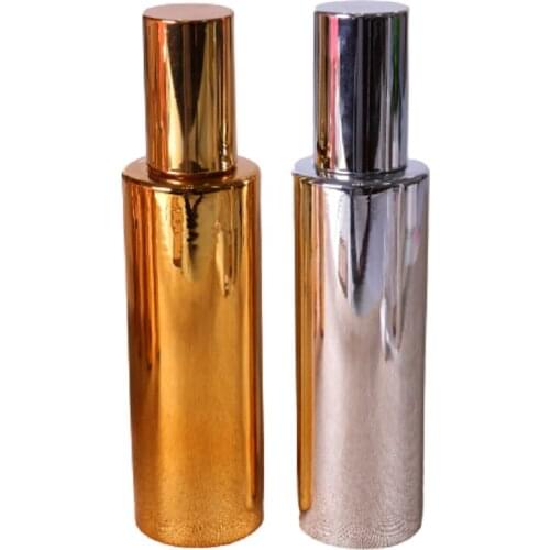 Silver Glass Bottle Essence Oil Lotion Pump Empty Packaging Container Gold Spray Bottles 30ml 40ml 50ml 60ml 80ml 100ml 15Pcs