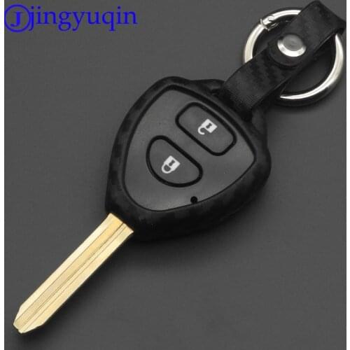 Jingyuqin 10p 2/3/4 Remote Carbon Silicone Car Key Case Cover For Toyota Yaris Prado Tarago Camry Corolla Holder Procted