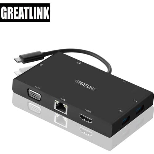 USB Type C Aux Cable HDMI To VGA Converter thunderbolt 3 USB 3.0 X2 Extension Cable RJ45 3.5MM Audio Splitter SD Slo Hub Adapter