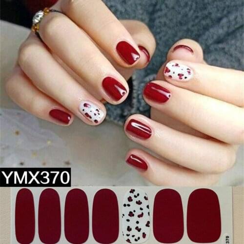 14tips/sheet Beauty Nail Art Stickers Full Cover Decorations DIY Nail Adhesive Nails Decals Personality Nail Stickers