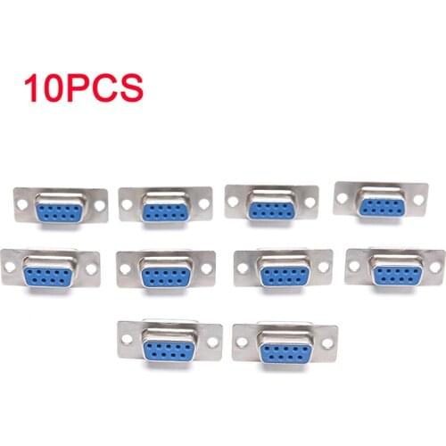 10PCS RS232 Serial Port Connector DB9 Female Socket Plug Connector 9pin Adapter
