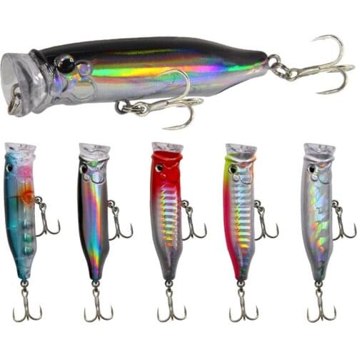 Fishing Lures Popper Hardbait Floating Stickbait Artificial Simulation 7cm 9.4g Lifelike Skin Three Anchor Hook Tackle YE0145