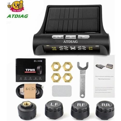 Smart Car TPMS Tyre Pressure Monitoring System Solar Power Digital LCD Display Auto Security Alarm Systems Tyre Pressure