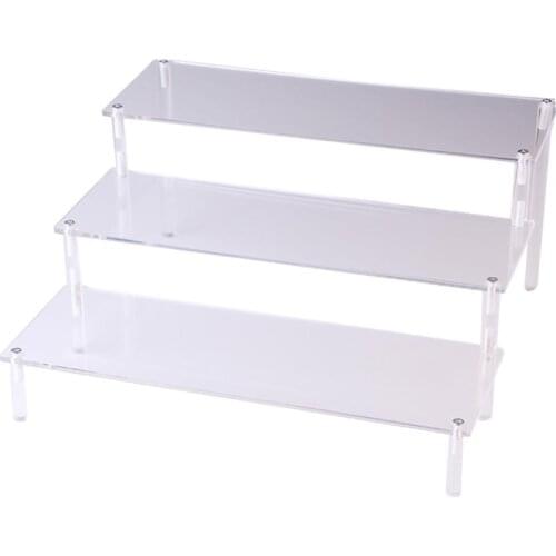 Three-Tier Acrylic Detachable Ladder Frame Perfume Jewelry Display Rack Transparent Ladder Shelf Store Display Tools