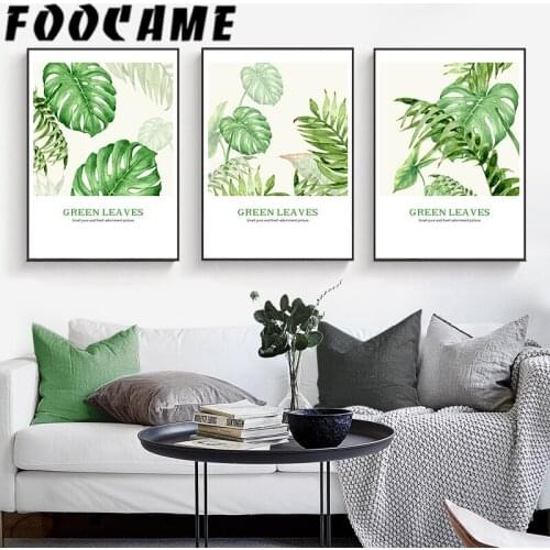 Green Plants Leaf Monstera Canvas Poster Nordic Style Print Scandinavian Wall Art Painting Home Decoration Pictures Minimalist