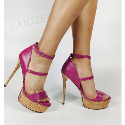 DOBANER Women Platform Pumps Party Prom Peep Toe Stiletto High Heels Sandals Frau Pumpen Shoes Woman Plus Size 43 45 48 50 52