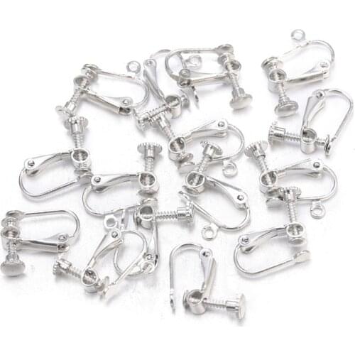 10pcs/lot Zinc Alloy Screw Ear Clip Non-Pierced Earring Converter Earrings Jewelry DIY Making Findings Handmade Accessories