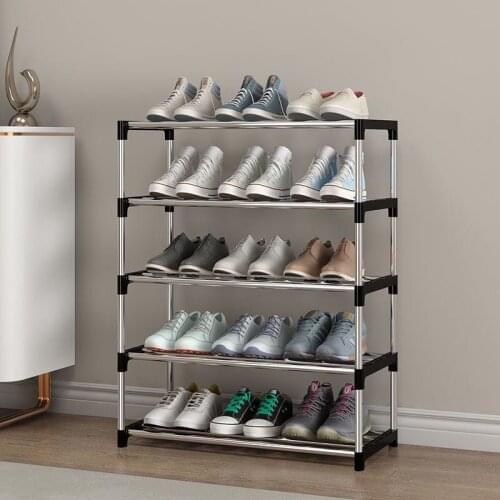 3-8Layers Simple Shoe Rack Easy Assembled Shoe Cabinets Reinforced Steel Tube Frame Shelves Space-saving Shoerack Stand Holder