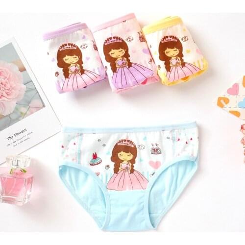 4pcs/Lot Cute Kids Girls Panties Briefs Cartoon Princess Triangle Childrens Underwear Cotton FreeShipping
