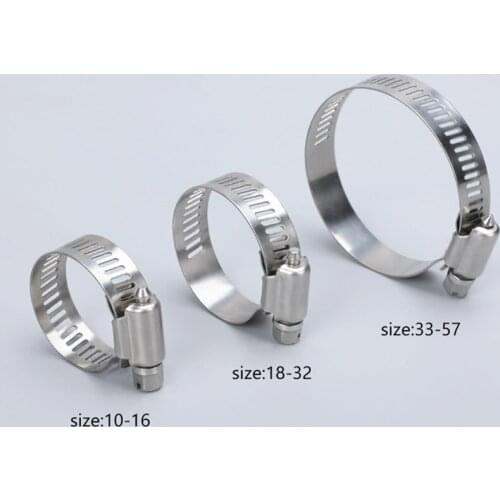 5Pcs Stainless Steel Mini Fuel Line Pipe Hose Clamp Clip Optional Size for Air Hose Water Pipe Fuel Hose Silicone Adjustable