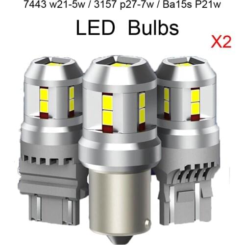 7443 w21-5w LED Bulbs White 6000K Bright 12V Car LED Bulbs For Turn Signal/ Reverse Tail Lamp