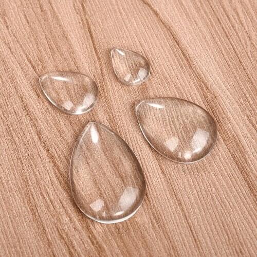 Clear Teardrop Cabochons Transparent Glass Cabs DIY Pendant Jewelry Making Handmade Accessories 10x14mm 13x18mm 18x25mm 20x30mm