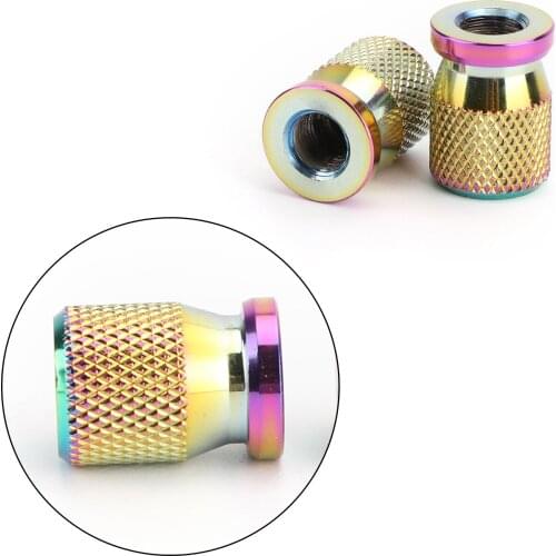 Areyourshop 2pcs Tire Valve Cap Cover Wheel Decoration CNC Burnt Titanium Motorcycle Protector Front & Rear Electric car Bicycle