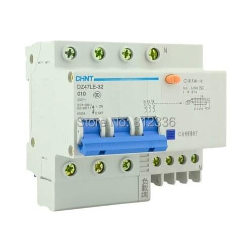 Free Shipping Two years Warranty NXBLE-3 DZ47LE-32 C10 3P+N 10A 3 pole ELCB RCD earth leakage circuit breaker residual current
