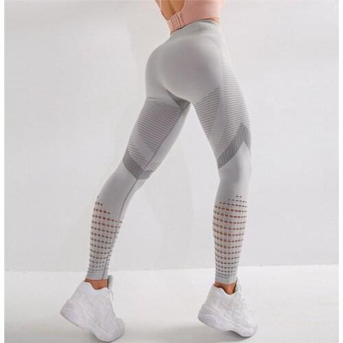Seamless Sports Fitness Leggings Gym Running Workout Yoga Pants Women High Waist Tight Tummy Control Trousers Hip Lifting