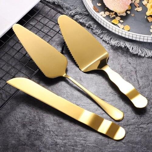 Household Cake Pizza Knife Fruit Fork Cake Shovel Baking Gadget 304 Stainless Steel Moon Cake Knife and Fork Tools