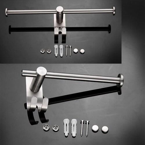 Double Paper Holder Wall Mounted Bathroom Accessories Rack Toilet Shelf Hooks 304 Stainless Steel