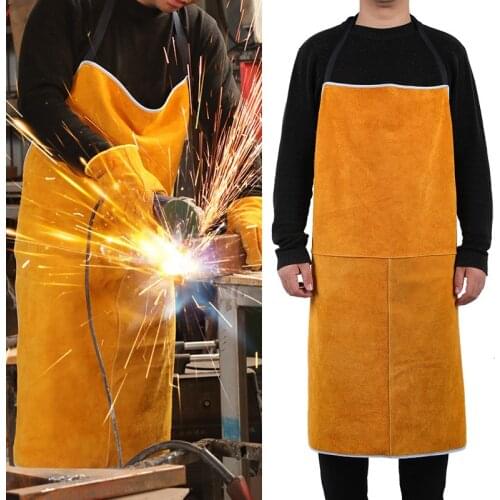 Cow Leather Aprons Welding Heat Insulation Protection Welders Blacksmith Carpenter Safety Clothing Anti-scalding Apron
