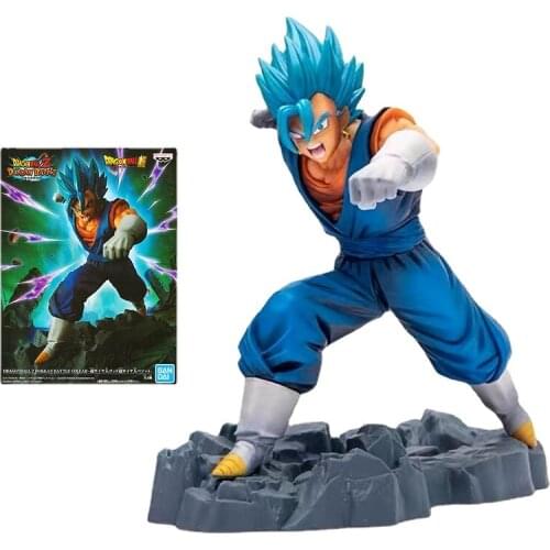 Bandai Dragon Ball Z Anime Figure Burst Fierce Battle Fit Blue Vegetto Collection Ornaments Anime Peripherals Children Gifts