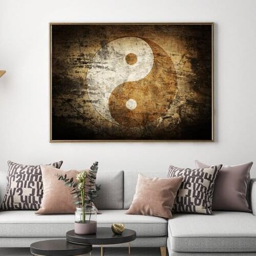 Pictures of The Eight Trigrams of Yin and Yang Canvas Printing Poster Prints Zen Style Wall Art Pictures for Living Room Decor