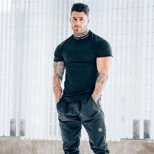 New Summer Men T-shirt Cotton O-neck Tops Gyms Workout Clothes Male Bodybuilding Short Sleeve Toptees Fitness Tshirts