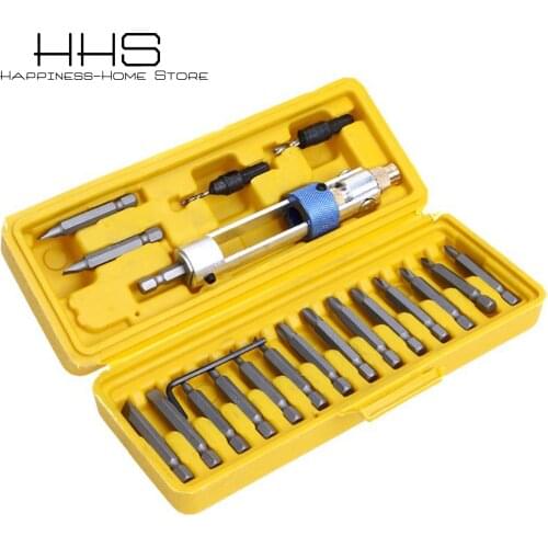 HHS 20Pcs/Set High Speed Steel Half-Time Drill Multi Screwdriver Sets 16 Different Kinds Head Countersink Bits Allen Wrench New