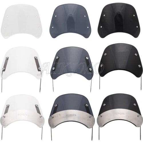 Retro Motorcycle 5"-7" Headlight Windshield Wind Deflector Windscreen Universal for Harley Honda Yamaha Instrument Visor