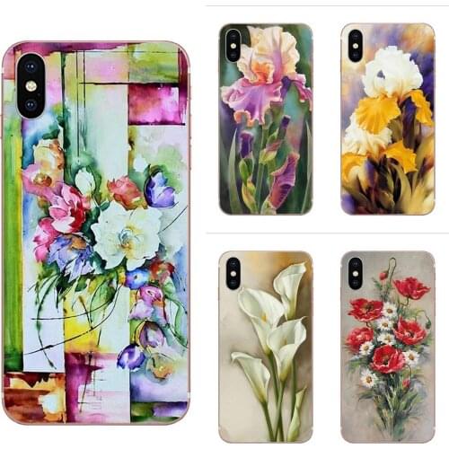 Art Flower For iPhone 11 Pro 4 4S 5 5S SE 5C 6 6S 7 8 X 10 XR XS Plus Max TPU Fashion Cell Phone Case
