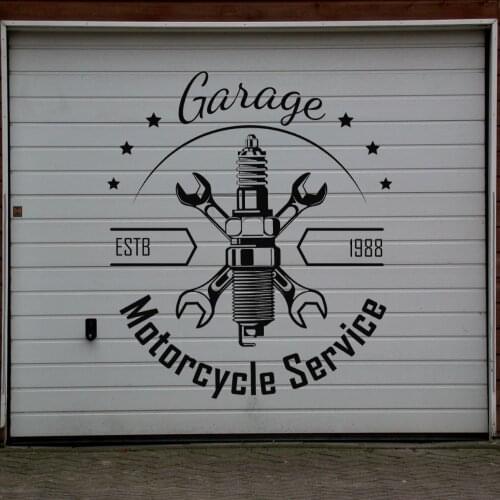 Garage Motor Service Silhouette Wall Sticker Motor Service Garage Workshop Decal Wall Art Decoration A001410