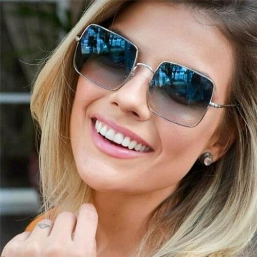 2021 New Fashion Square Sunglasses Men Women Stark Iron Man Sunglasses Color Lens Metal Frame High-Quality Luxury Sunglasses
