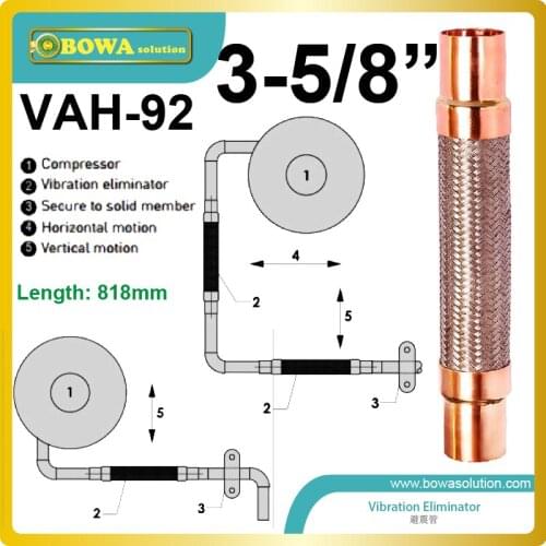 3-5/8" large diameter vibration absorber is great choice for LBP screw compressor racks in harzard conditions to protect pipings