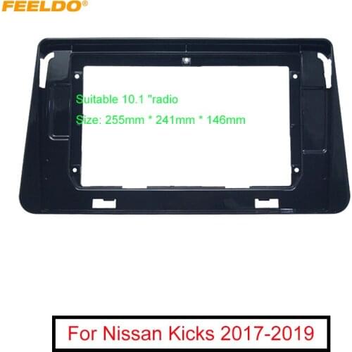 FEELDO Car Audio Fascia Frame Adapter For Nissan Kicks 10.1" Big Screen 2DIN DVD Player Fitting Panel Frame Kit