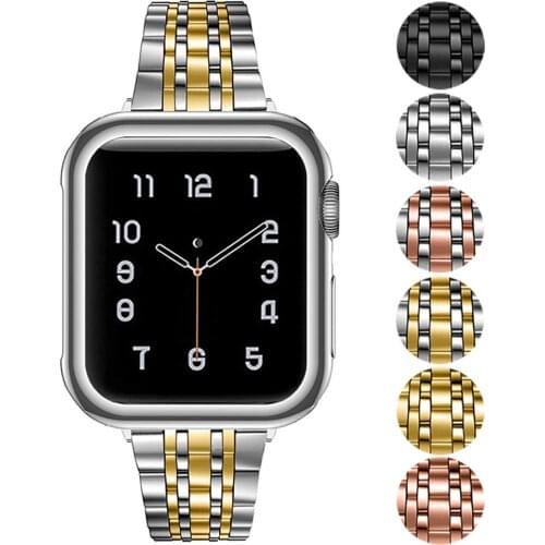 Stainless Steel strap for Apple Watch band 44mm 40mm iWatch band 42mm 38mm Butterfly Metal Slim Bracelet iwatch serie 5 4 3 se 6