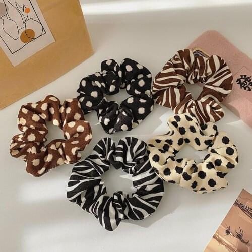 3/5pcs/set Women Simple Hair Scrunchies Leopard Print Elastic Rubber Hair Bands Ponytail Holder Women Hair Accessories