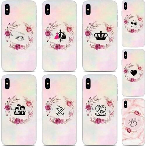 Silicone Marble Pink Floral Garland Cover Cases For Blackview A80 A60 BV9600 BV6300 Pro Phone Case Back Protective Cover