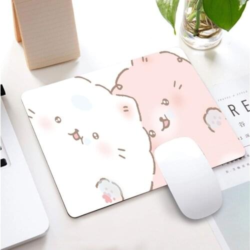 Cute Animal Pink Cat Mouse Pad Gaming Accessories Notebook Genshin Impact Kawaii Keyboard Pad Desktop Non-slip MousePad for LOL