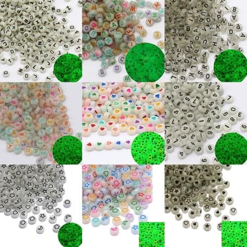 Random Mixed Flat Round 4x7mm 100-500pcs Acrylic Beads Luminous Beads Charm For Jewelry Making Handmade Necklace DIY Accessories