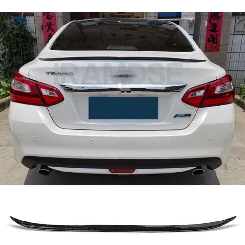 Tail Spoiler Universal Carbon Surface Soft PU Material Type Generic Car Rear Trunk Wing for Nissan Teana Altima 2016 17 18